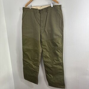 Vtg SafTBak Pants Mens 42x32 Green Canvas Hunting Double Knee Reinforced Outdoor